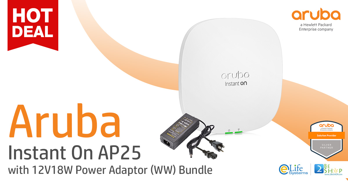 ช้อป [R9B34A] Aruba Instant On AP25 with 12V 18W Power adaptor